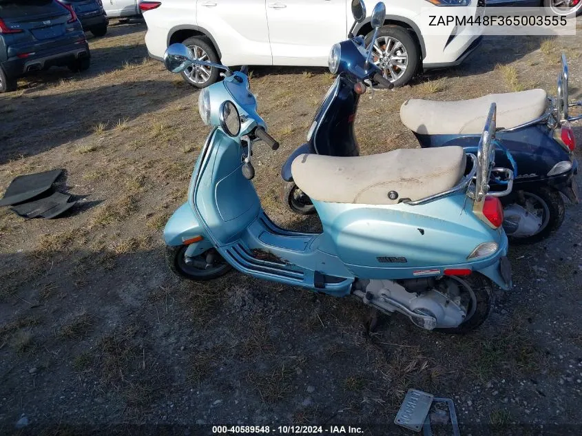 2006 Vespa Lx 150 VIN: ZAPM448F365003555 Lot: 40589548