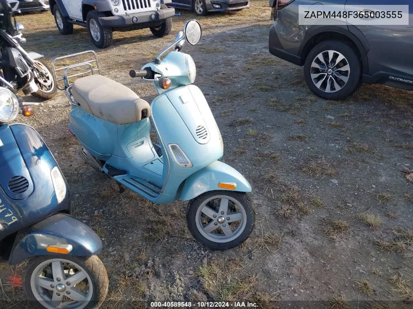 2006 Vespa Lx 150 VIN: ZAPM448F365003555 Lot: 40589548