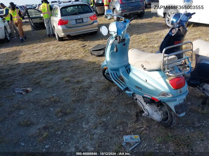 2006 Vespa Lx 150 VIN: ZAPM448F365003555 Lot: 40589548