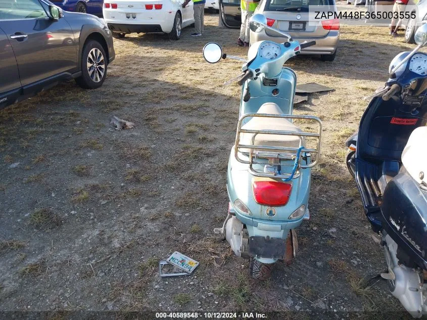 2006 Vespa Lx 150 VIN: ZAPM448F365003555 Lot: 40589548