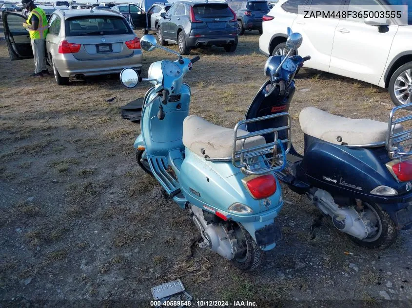 2006 Vespa Lx 150 VIN: ZAPM448F365003555 Lot: 40589548