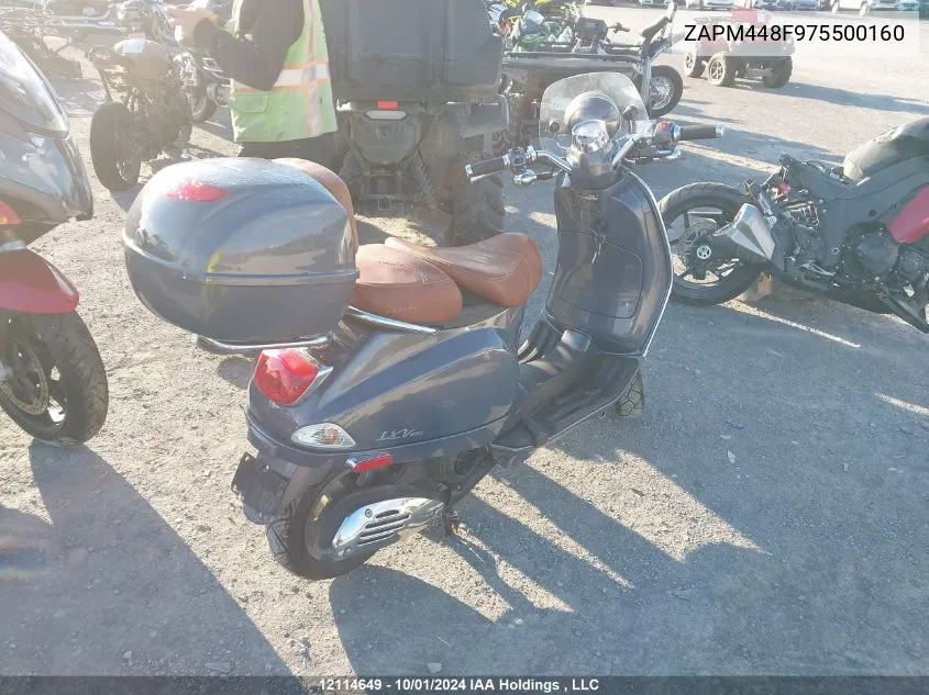 2007 Vespa Lx 150 VIN: ZAPM448F975500160 Lot: 12114649