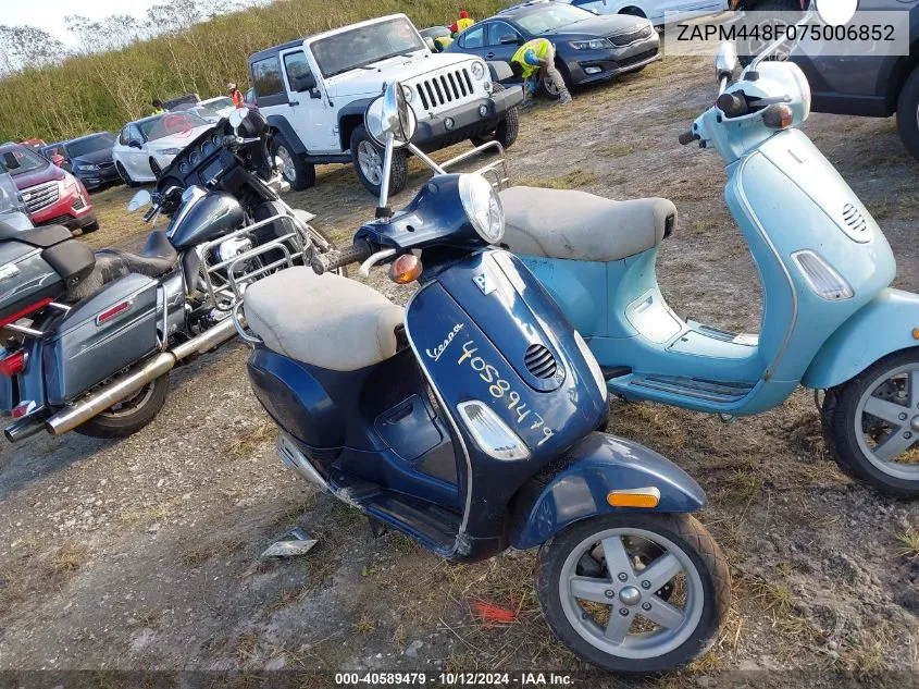 2007 Vespa Lx 150 VIN: ZAPM448F075006852 Lot: 40589479