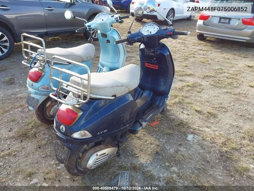 2007 Vespa Lx 150 VIN: ZAPM448F075006852 Lot: 40589479