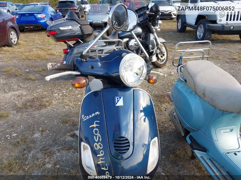 2007 Vespa Lx 150 VIN: ZAPM448F075006852 Lot: 40589479