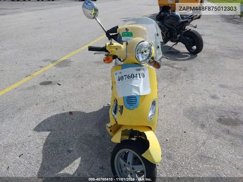 2007 Vespa Lx 150 VIN: ZAPM448F875012303 Lot: 40760410