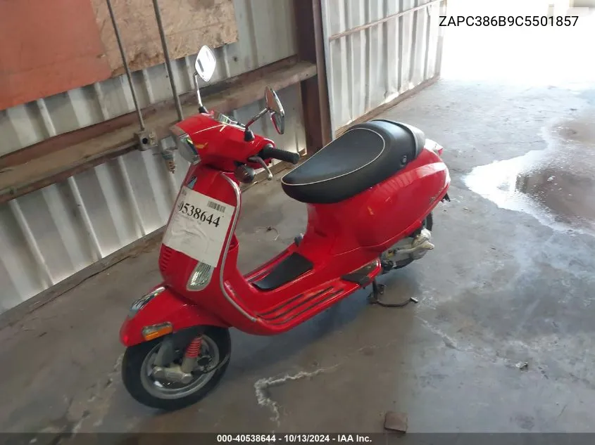 2012 Vespa Lx 50 VIN: ZAPC386B9C5501857 Lot: 40538644