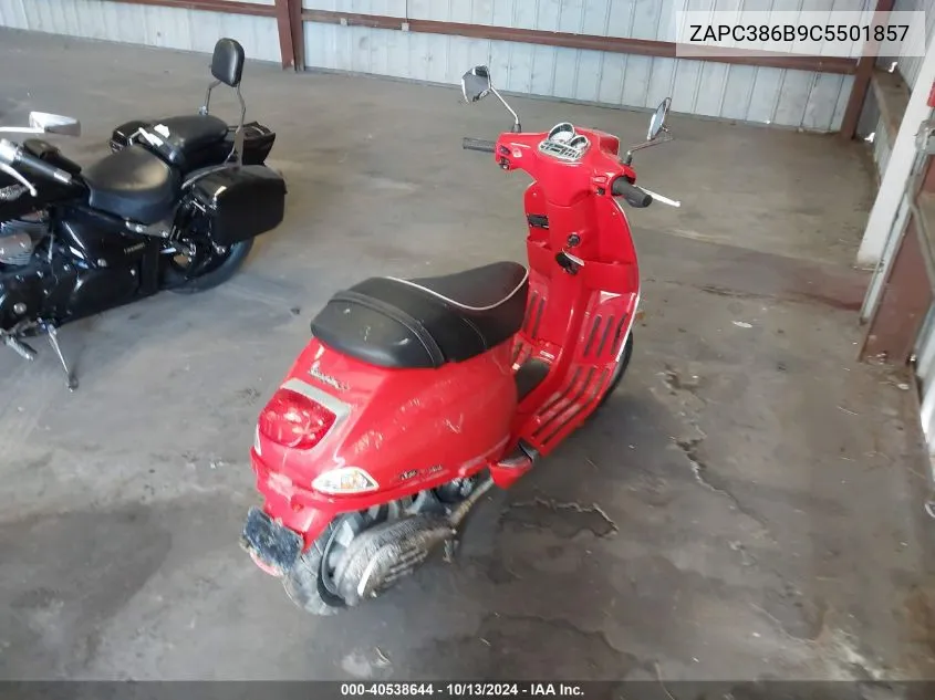 2012 Vespa Lx 50 VIN: ZAPC386B9C5501857 Lot: 40538644