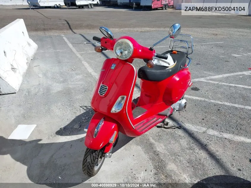 2013 Vespa Lx 150Ie VIN: ZAPM688FXD5004104 Lot: 40598929