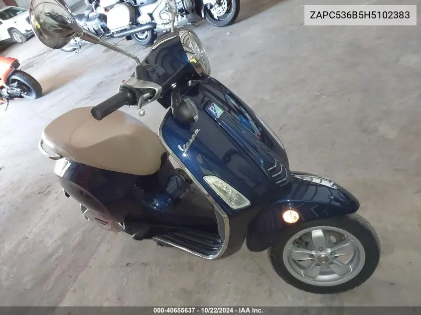 2017 Vespa Primavera 50 4V Ie VIN: ZAPC536B5H5102383 Lot: 40655637