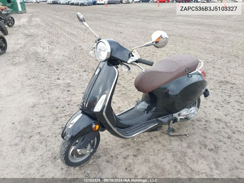 2018 Vespa Primavera 50 4V Ie VIN: ZAPC536B3J5103327 Lot: 12103329