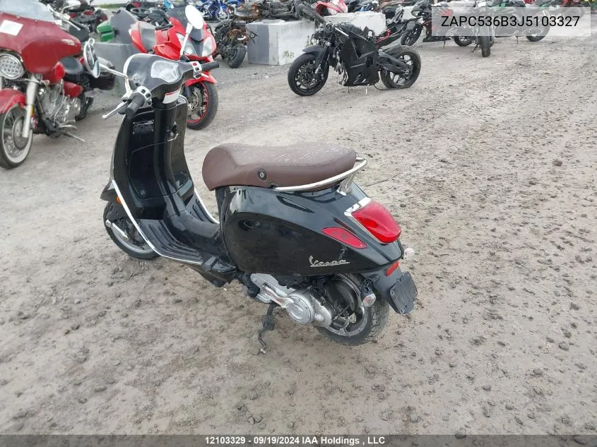 2018 Vespa Primavera 50 4V Ie VIN: ZAPC536B3J5103327 Lot: 12103329