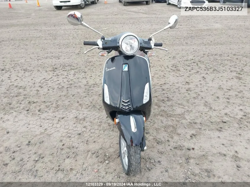 2018 Vespa Primavera 50 4V Ie VIN: ZAPC536B3J5103327 Lot: 12103329