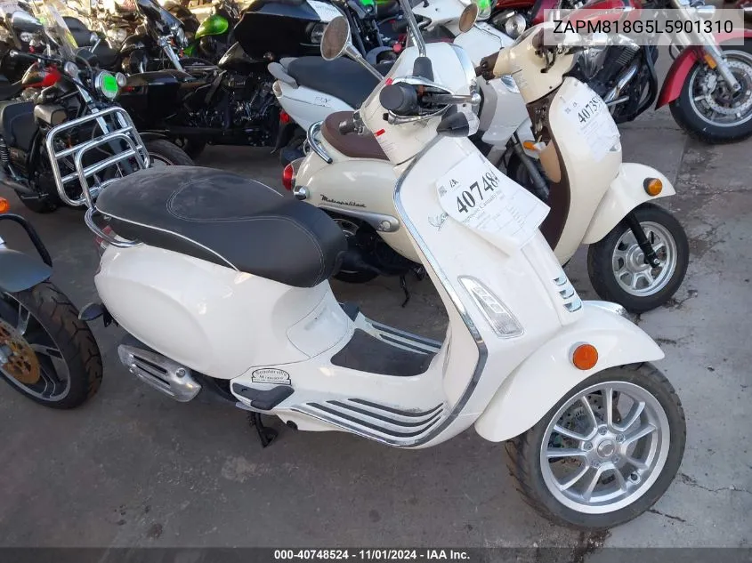 2020 Vespa Primavera VIN: ZAPM818G5L5901310 Lot: 40748524