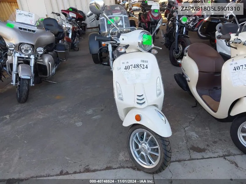 2020 Vespa Primavera VIN: ZAPM818G5L5901310 Lot: 40748524