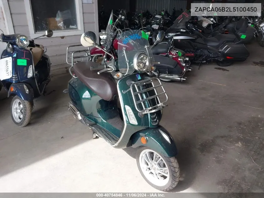 2020 Vespa Primavera VIN: ZAPCA06B2L5100450 Lot: 40754846