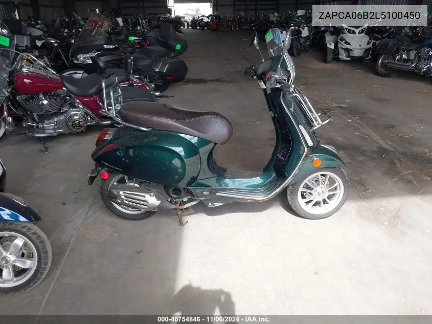 2020 Vespa Primavera VIN: ZAPCA06B2L5100450 Lot: 40754846