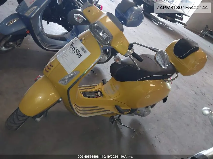 2015 Vespa Sprint 150 3V VIN: ZAPM818G1F5400144 Lot: 40596598