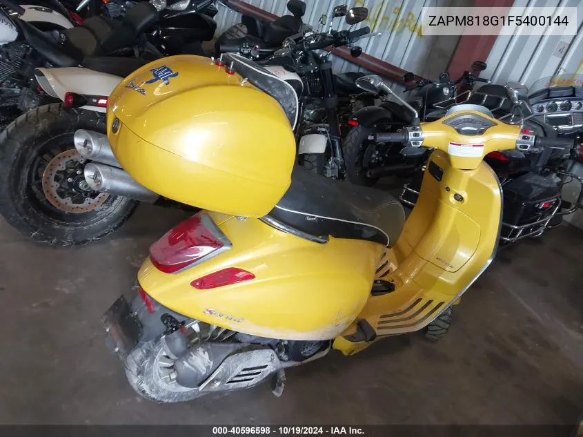 2015 Vespa Sprint 150 3V VIN: ZAPM818G1F5400144 Lot: 40596598