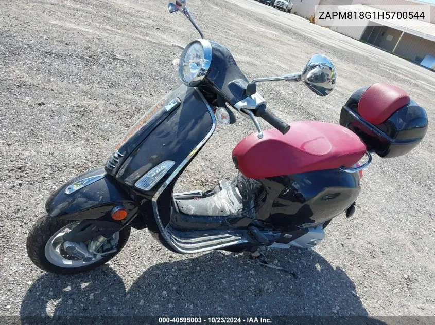 2017 Vespa Sprint 150 3V VIN: ZAPM818G1H5700544 Lot: 40595003