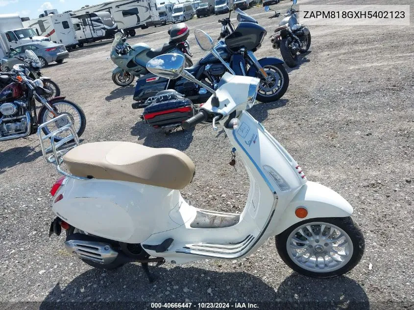 2017 Vespa Sprint 150 3V VIN: ZAPM818GXH5402123 Lot: 40666447