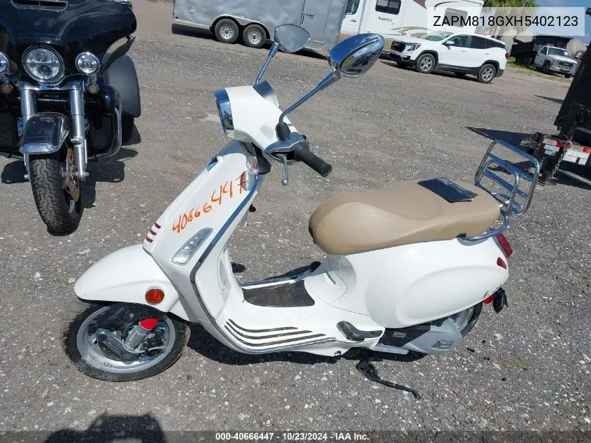 2017 Vespa Sprint 150 3V VIN: ZAPM818GXH5402123 Lot: 40666447