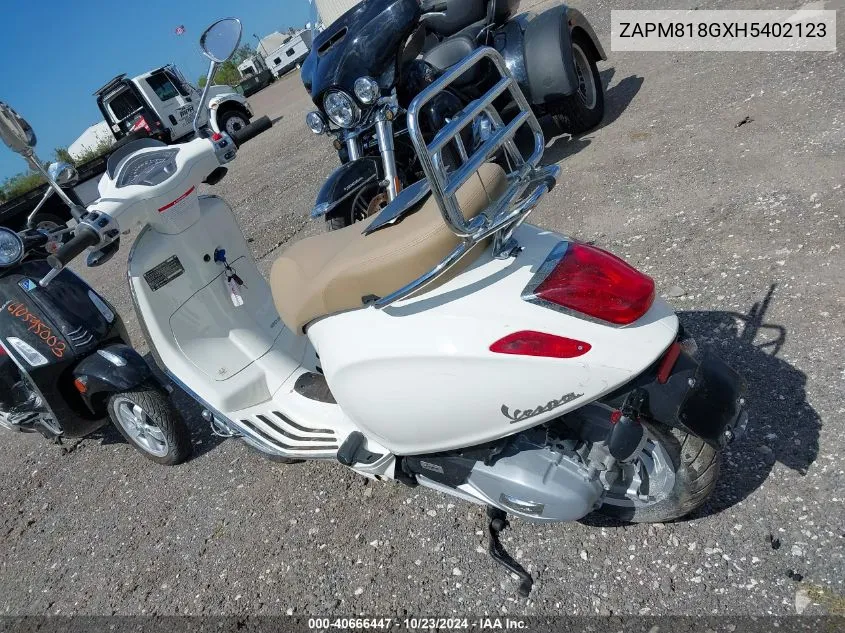 2017 Vespa Sprint 150 3V VIN: ZAPM818GXH5402123 Lot: 40666447