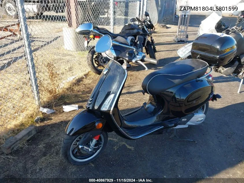 2020 Vespa Sprint VIN: ZAPM818G4L5801599 Lot: 40867929