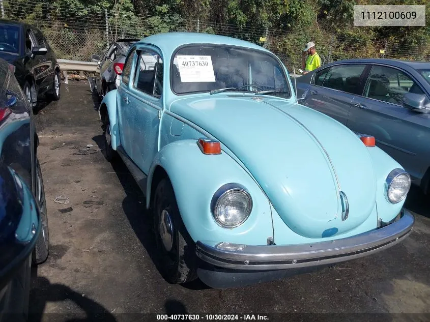 1971 Volkswagon Bug VIN: 1112100609 Lot: 40737630