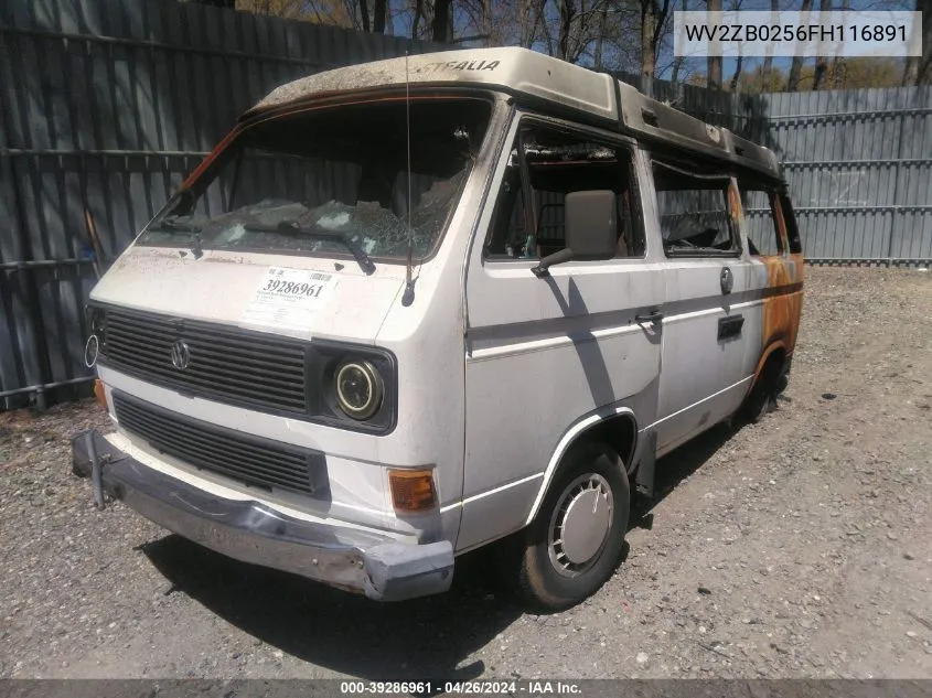 1985 Volkswagen Vanagon Campmobile VIN: WV2ZB0256FH116891 Lot: 39286961