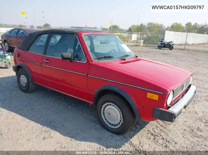 1987 Volkswagen Cabriolet VIN: WVWCA0157HK009797 Lot: 40513230