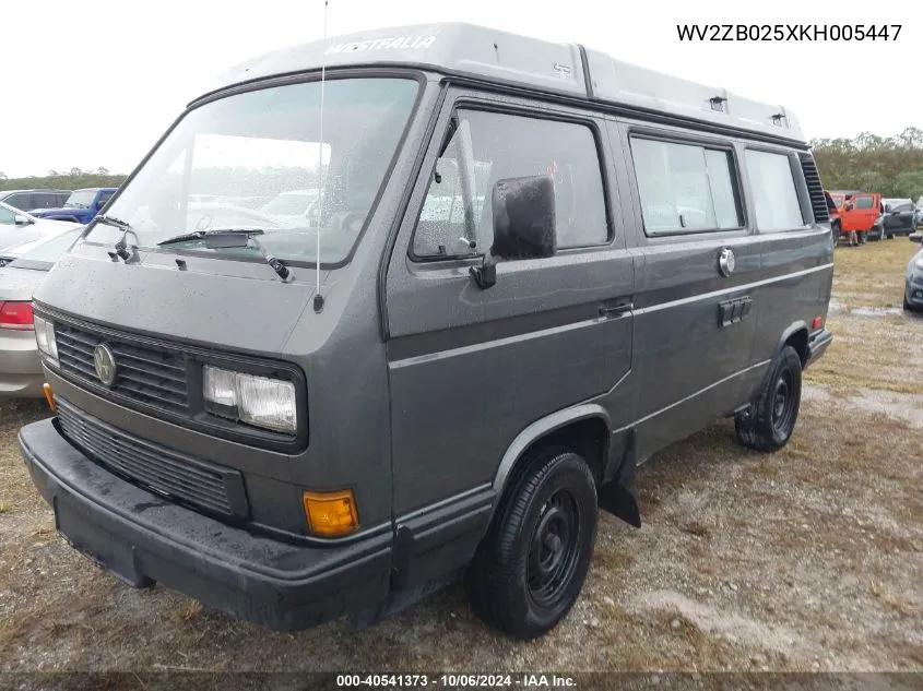 WV2ZB025XKH005447 1989 Volkswagen Vanagon Campmobile