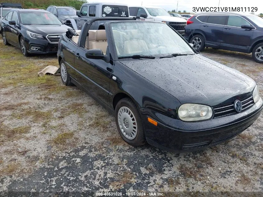 2001 Volkswagen Cabrio Gls VIN: 3VWCC21V81M811129 Lot: 40531028