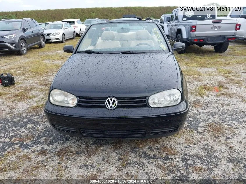 2001 Volkswagen Cabrio Gls VIN: 3VWCC21V81M811129 Lot: 40531028