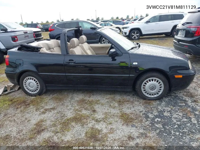 3VWCC21V81M811129 2001 Volkswagen Cabrio Gls