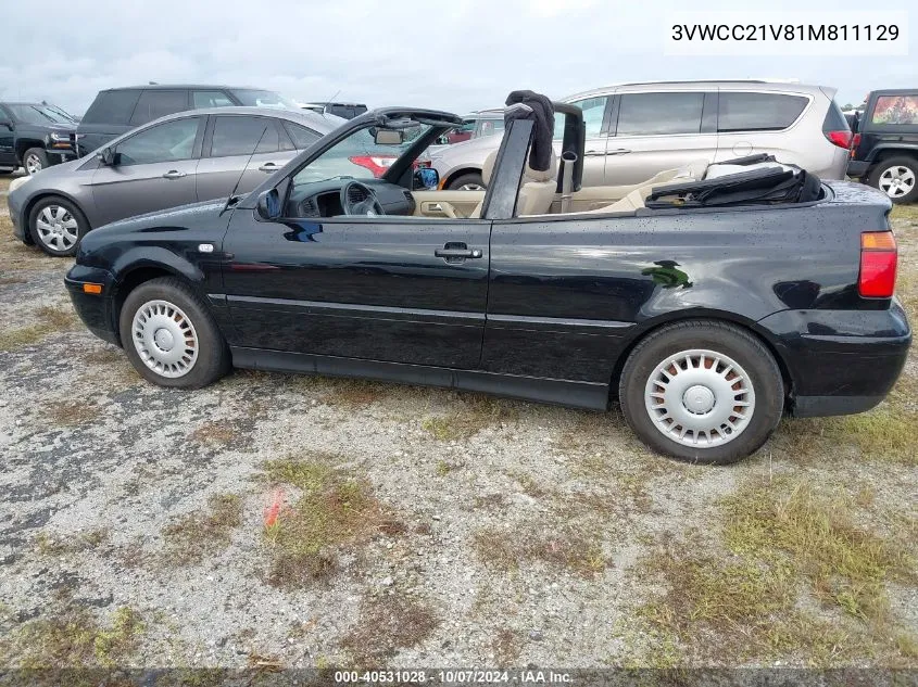 3VWCC21V81M811129 2001 Volkswagen Cabrio Gls