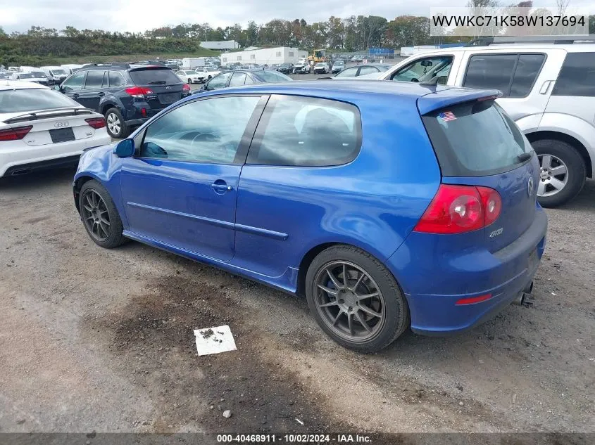 WVWKC71K58W137694 2008 Volkswagen R32