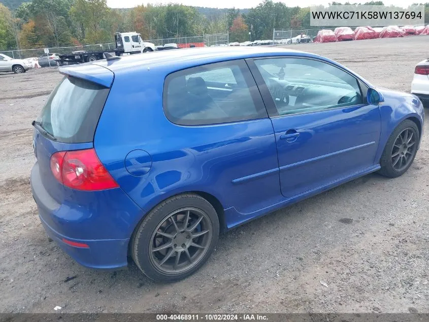 WVWKC71K58W137694 2008 Volkswagen R32