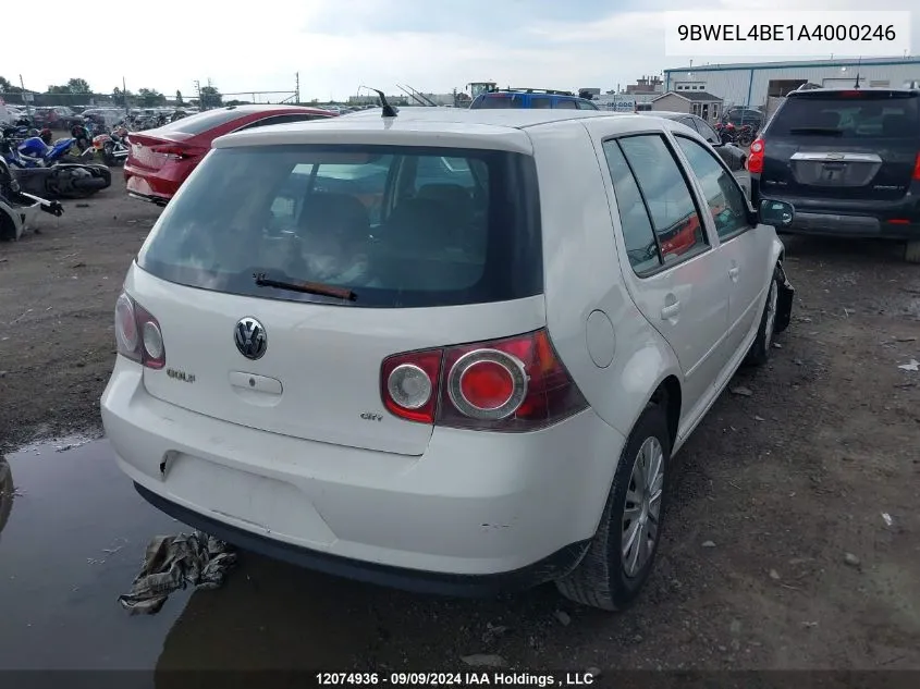 2010 Volkswagen City Golf VIN: 9BWEL4BE1A4000246 Lot: 12074936