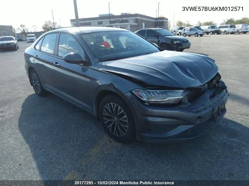 2019 Volkswagen Jetta 1.4 Tsi VIN: 3VWE57BU6KM012571 Lot: 20177295