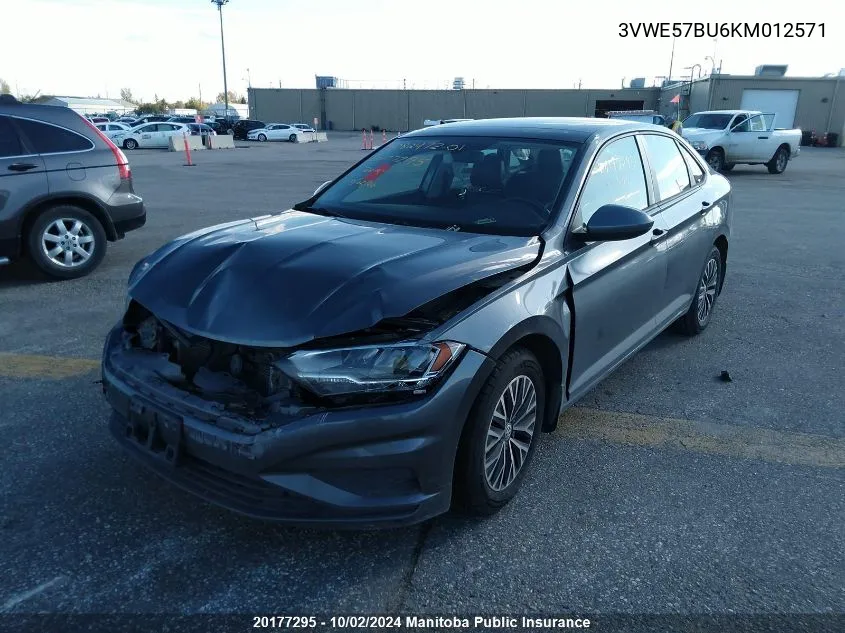 2019 Volkswagen Jetta 1.4 Tsi VIN: 3VWE57BU6KM012571 Lot: 20177295