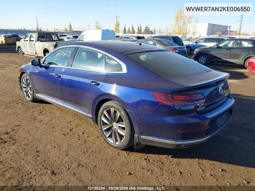 2019 Volkswagen Arteon VIN: WVWER7AN2KE006550 Lot: 12135234