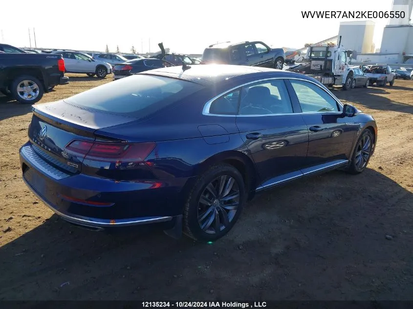 2019 Volkswagen Arteon VIN: WVWER7AN2KE006550 Lot: 12135234