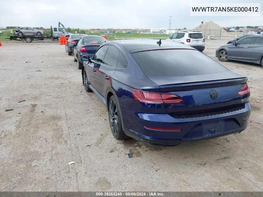 2019 Volkswagen Arteon 2.0T Sel Premium R-Line VIN: WVWTR7AN5KE000412 Lot: 39353245