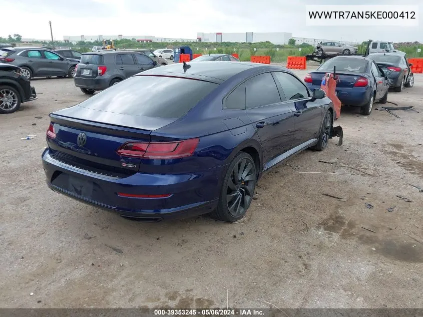 2019 Volkswagen Arteon 2.0T Sel Premium R-Line VIN: WVWTR7AN5KE000412 Lot: 39353245