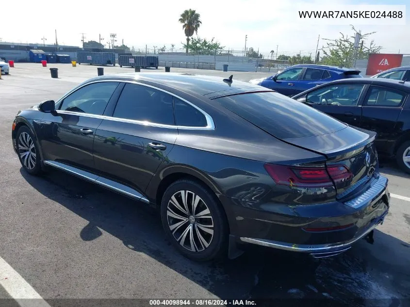 2019 Volkswagen Arteon 2.0T Se VIN: WVWAR7AN5KE024488 Lot: 40098944