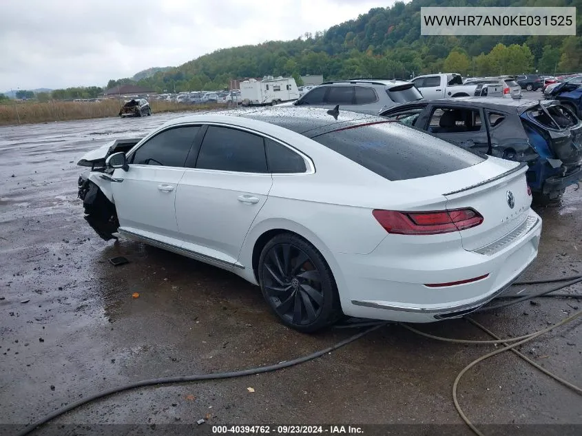 2019 Volkswagen Arteon Sel VIN: WVWHR7AN0KE031525 Lot: 40394762