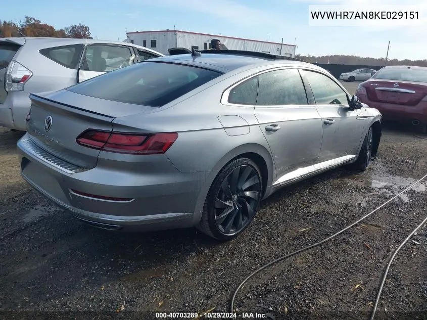 2019 Volkswagen Arteon 2.0T Sel R-Line VIN: WVWHR7AN8KE029151 Lot: 40703289