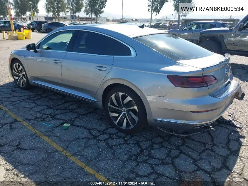 2019 Volkswagen Arteon 2.0T Sel Premium R-Line VIN: WVWTR7AN8KE000534 Lot: 40752912