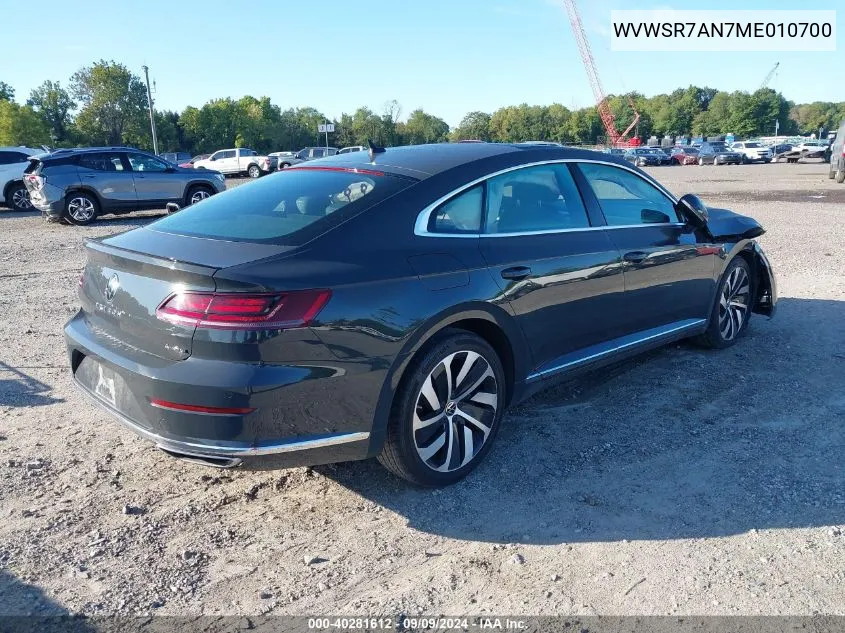 2021 Volkswagen Arteon 2.0T Sel R-Line VIN: WVWSR7AN7ME010700 Lot: 40281612